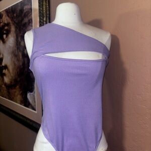Peach Love California Lavender Cut-Out Bodysuit size L